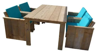Produktbild von Gartenmöbel-Set Texel, Tisch 350 x 100 mit 8 Stühlen
