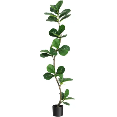Zdjęcie produktu dla Sztuczny Fikus Liraste (Ficus Lyrata) 150 cm – Realistyczna Roślina Doniczkowa do Domu, Biura i na Taras, Bez Pielęgnacji