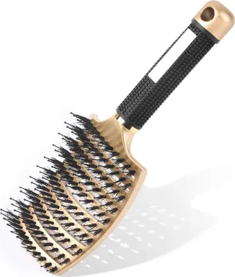 Image de Brosse à cheveux professionnelle URAQT en poils de sanglier pour tous types de cheveux