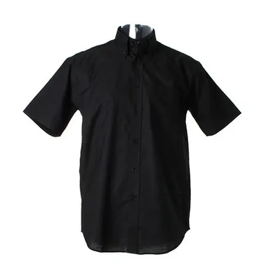 Produktbild von Kustom Kit Workwear Herren Oxford Kurzarm Hemd, Shirt, Größe:16.5 (42cm), Farbe:Schwarz