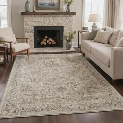 Obrázok produktu pre Umývateľný koberec do obývačky, 160x230 cm, hnedobežovej farby, obdĺžnikový tvar, nízky vlas, protišmykový