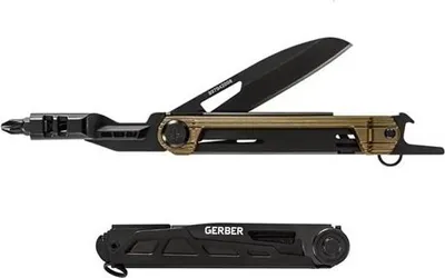 Obrázek produktu pro Gerber 30-001732, Zavírací nůž s pojistkou, Camper/scout, Čepel sheepsfoot, Černá, Bronzová, 4 nástroje/nástrojů, 6 mm