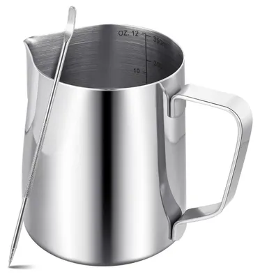 Produktbild von Milchkännchen Milchschäumer Milchkanne - 350 ml - Edelstahl - Mit Dekorationsstift - Spülmaschinenfest