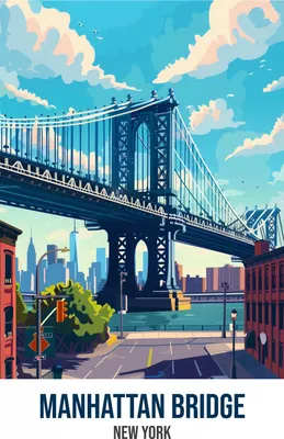 Produktbild von Plakat 53x81cm Manhattan Bridge, New York
