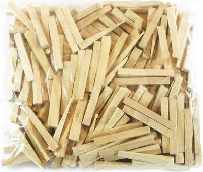 Produktbild von Fliesenkeile aus Buchenholz, 54x7x0-8,5 mm, 500 Stück/Beutel