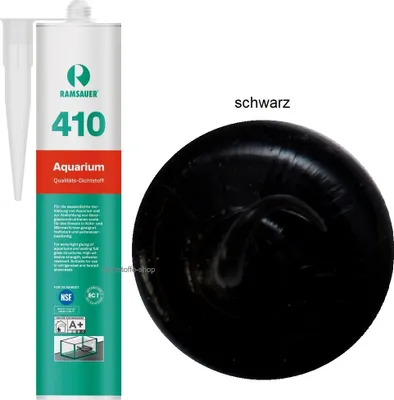 Produktbild von Ramsauer 410 Aquarium 1K Silikon Dichtstoff 310ml Kartusche schwarz
