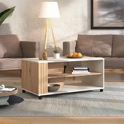 Produktbild von Dosso - Couchtisch, 101x55x46h cm Beige, mit Rollen