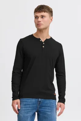 Produktbild von Solid SDVolko Herren Longsleeve Langarmshirt Shirt mit Grandad-Ausschnitt Baumwollmischung Regular fit