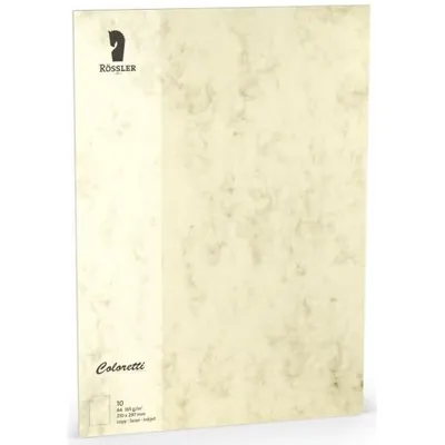 Produktbild von Rössler Papier 220726506 Coloretti Briefbogen - A4, 165g, 10 Blatt, chamois marmora