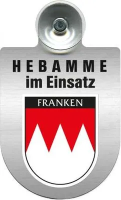 Produktbild von Einsatzschild Windschutzscheibe incl. Saugnapf -Hebamme im Einsatz - incl. Regionen nach Wahl - 309357 - Color - Region Franken