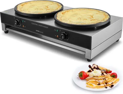 Obrázok produktu pre 16-palcový elektrický stroj na výrobu palaciniek Komerčný stroj na výrobu palaciniek 6000 W s dvojitou hlavou