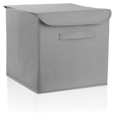 Image de Panier de rangement en polyester gris - L 30 × P 30 × H 30 cm
