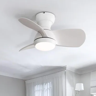 Produktbild von Sofucor Kleinventilator mit Licht, Fernbedienung, DC, 58cm, Weiß