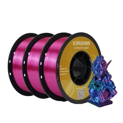 Obrázok produktu pre Hodvábny PLA filament, trojfarebný, bez bubliniek, 3 kg červená zelená modrá
