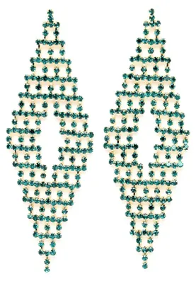 Image de AVANT-GARDE PARIS Superbes boucles d'oreilles en cristal bleu en forme de losange
