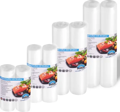 Produktbild von Vakuumrollen goffriert Set je 2 Stk. 15, 20, 25 und 28 cm breit 6 m lang