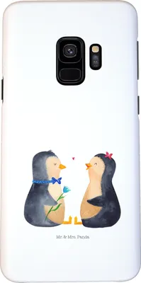 Produktbild von Mr. & Mrs. Panda Samsung Galaxy S9 Handyhülle Pinguin Pärchen - Weiß - Geschenk, Hülle, Verknallt, Hochzeitsgeschenk, Cover, Hochzeitstag, Liebe, glücklich, Handy Case