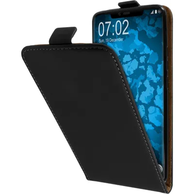 Produktbild von PhoneNatic Kunst-Lederhülle kompatibel mit Huawei Mate 20 Pro - Flip-Case schwarz Cover