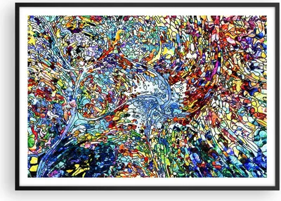 Produktbild von Gerahmtes Poster - Schwarzer Rahmen - Abstraktion modern - 100x70 cm - Wand Bild - Wanddeko - Wandbilder - Kunstposter - Wandposter - Bilderrahmen - Bilder - Kunstdruck - Wandbild - P2BAA100x70-4045