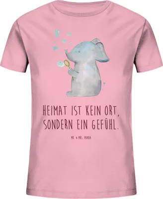 Produktbild von Mr. & Mrs. Panda Kleinkinder T-Shirt Elefant Seifenblasen 9-11 Jahre (134/146) - Baumwolle Pink - Geschenk, Kinder Baumwollshirt, Lustige Sprüche, Elefanten, Kindershirt