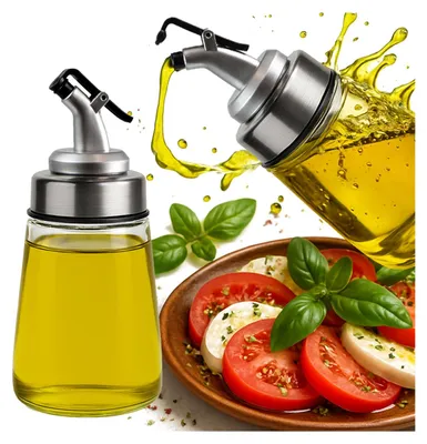 Obrázok produktu pre 200 ml sklenená nádoba s výlevkou, vhodná na omáčky, oleje, ocot a koreniny