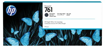 Obrázok produktu pre HP Matná čierna atramentová kazeta 761 DesignJet, 775 ml, Tlačiareň HP DesignJet T7100; Čiernobiela tlačiareň HP DesignJet T7100; Produkčná..., Atramentový, Čierna, CM997A, Singapúr, 324 mm