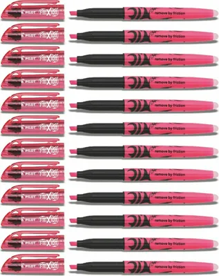 Produktbild von Pilot Frixion Light Radierbarer Textmarker Rosa - 4 mm Spitze, 3,3 mm Strich - 12er-Packung