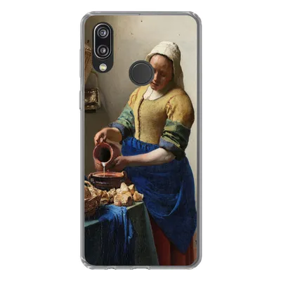 Produktbild von MuchoWow® Handyhülle Schutzhülle Hülle für Huawei P20 Lite (2020) Das Milchmädchen - Gemälde von Johannes Vermeer Silikon Softcase Handy Hülle - Kartenhalter