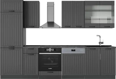 Obrázek produktu pro Kuchyňský kout Vicco Fame-Line Tmavě šedá 300 cm bez pracovní desky, Model 56698