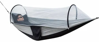 Zdjęcie produktu dla HAMAK TURYSTYCZNY 2w1 Z MOSKITIERĄ XXL 260x140 cm SZARY
