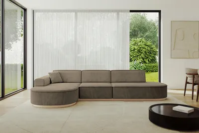 Produktbild von ALTDECOR Ecksofa in L-Form MARI-L2-v1 - 328x171x83 cm Braun - Corner Sofa Bett Eckcouch Couch Wohnlandschaft Cauchsofa