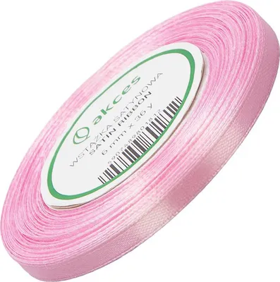 Zdjęcie produktu dla Wstążka satynowa różowa 6mm - 32mb