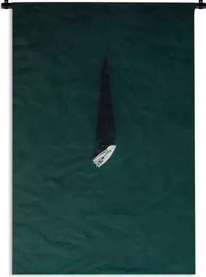 Produktbild von MuchoWow® Wandteppich Wandbehang Segelboot - Wasser - Weiß 90x135 cm Tapisserie Dekoration Wandtuch - Baumwolle - Wandskulptur