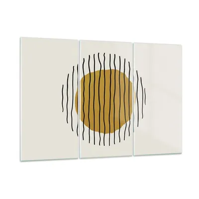 Produktbild von Bilder auf glas - 3 Teile - Modern Piece Linear - 105x70cm - Glasbilder - Wandbilder - Bilder - zum Aufhängen bereit - Wanddekoration aus Glas - Glas Bilder - Wandbild auf Glas - GCE105x70-4793