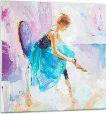 Produktbild von Bilder auf glas - Balletttänzer tanzen - 50x50cm - Glasbilder - Wandbilder - Kunstdruck - zum Aufhängen bereit - Wanddekoration aus Glas - Glas Bilder - Wandbild auf Glas - Einteilig - GAC50x50-3766