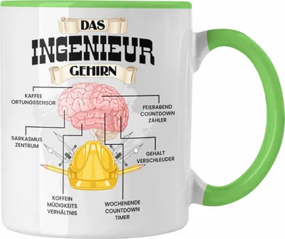 Produktbild von Trendation - Ingenieur Tasse Lustiges Geschenk für Bester Ingenieur Spruch Becher Geburtstag Weihnachten (Grün)
