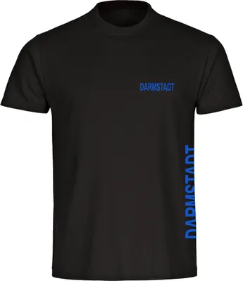 Produktbild von multifanshop Kinder T-Shirt - Darmstadt - Brust & Seite, schwarz, Größe 176