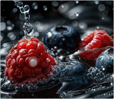 Produktbild von Spritzschutz Herdabdeckplatte Schneidebrett aus Glas Früchte im Wasser 1-Teilig (60x52cm)