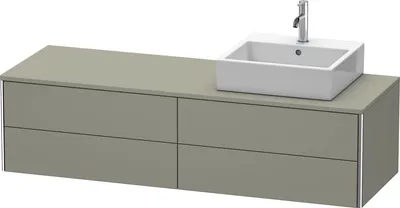 Produktbild von Waschtischunterbau XSQUARE 400x1600x548mm Be re Steingr seidenmatt steingrau seidenmatt