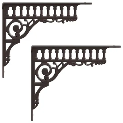 Productafbeelding van Wandplankbeugels, 2 stuks, antiekbruin, 27,5 x 23 x 4 cm, staal