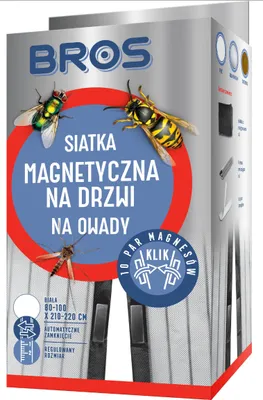 Zdjęcie produktu dla BROS Siatka na drzwi magnetyczna 100x220 - biała