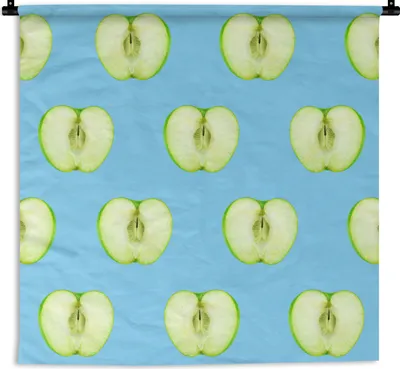 Produktbild von MuchoWow® Wandteppich Wandbehang Apfel - Pastell - Muster 150x150 cm Tapisserie Dekoration Wandtuch - Wohnaccessoires - Modernes