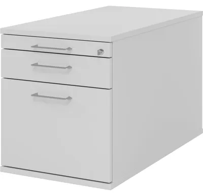Imagen del producto de HAMMERBACHER TC20, carro de escritorio con ruedas, color gris claro, con 3 cajones