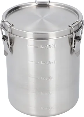 Image de Boîte en acier inoxydable pour aliments pour animaux 1600 ml, récipient de conservation hermétique pour la cuisine, 13 x 15 cm