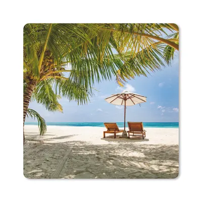 Produktbild von MuchoWow® Mauspad Mousepad Strand - Strandkorb - Sonnenschirm 30x30 cm - Mousepads - Maus Mat - Pad - Mausunterlage - Gaming