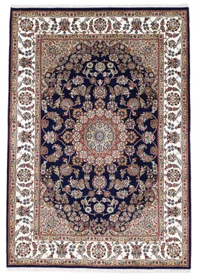 Produktbild von Nain Teppich Blau 200x300 cm | Handgeknüpfter Teppich für Wohn- und Schlafzimmer