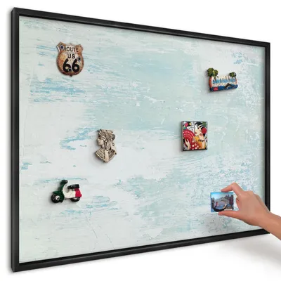 Produktbild von Magnettafel 100x70 cm mit schwarzem Rahmen - Magnetische Metalltafel, Magnetpinnwand zur Wandmontage für Wohnzimmer, Küche, Flur, Kinderzimmer und Büro - Pastellabschürfungen