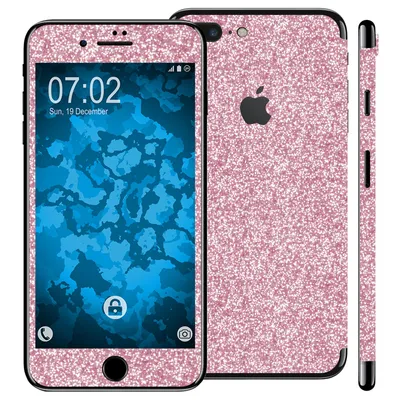 Produktbild von 2 x Glitzer-Folienset für Apple iPhone 7 rosa PhoneNatic Schutzfolien