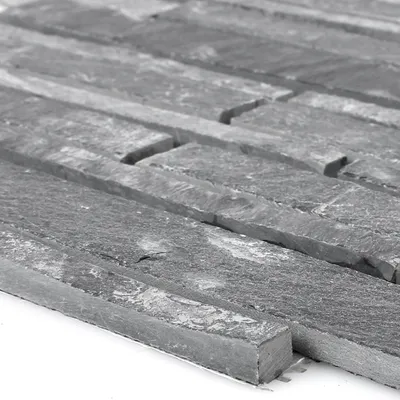 Produktbild von Mosaikfliesen Naturstein Kilis Schiefer Schwarz