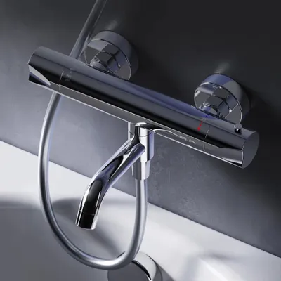 Productafbeelding van AM.PM Badarmatuur, thermostaat, chroom. Badarmatuur, badkuipkraan, douchearmatuur, douche, badthermostaat, badthermostaatarmatuur